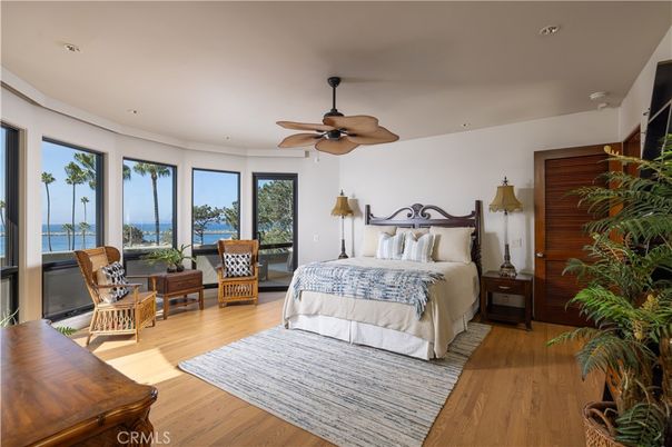 Bedroom, Interior, Recessed Lighting, Water, Wood Texture Flooring