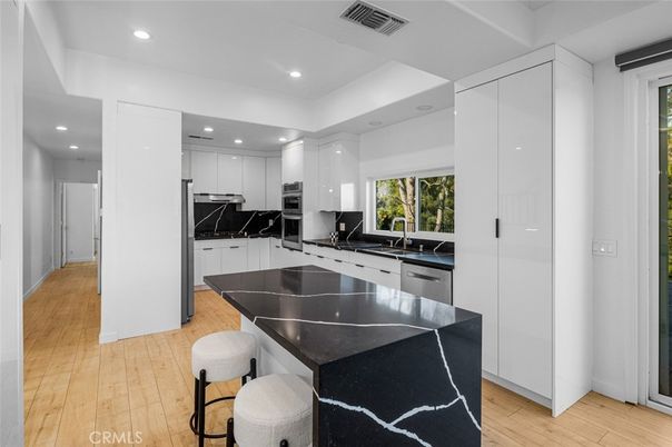 Interior, Kitchen, Recessed Lighting, Wood Texture Flooring