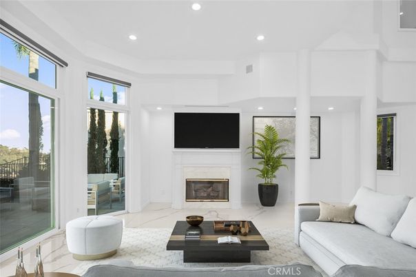 Fireplace, Interior, Living room, Recessed Lighting