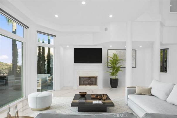 Fireplace, Interior, Living room, Recessed Lighting