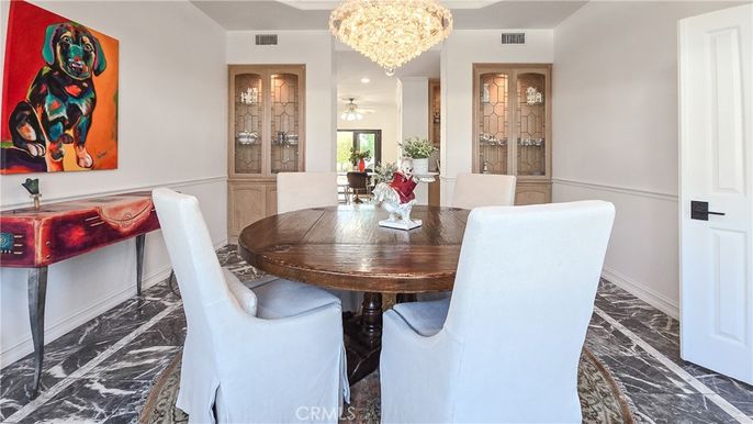 Chandelier, Dining room, Interior, Marble