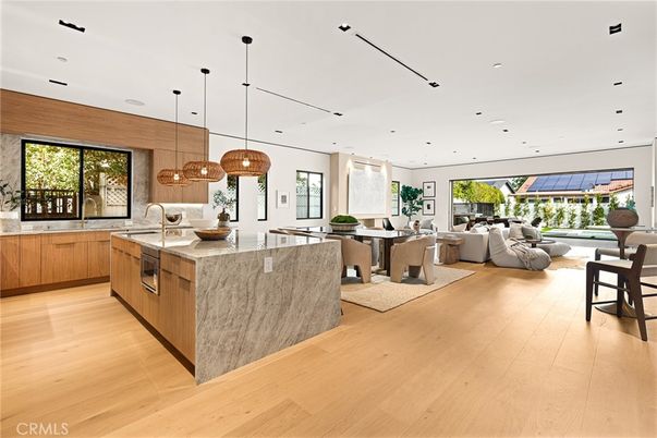 Dining room, Interior, Kitchen, Living room, Pendant Lights, Recessed Lighting, Wood Texture Flooring