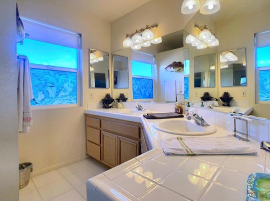 Bathroom, Dual Sink Vanities, Interior, Tile Countertops