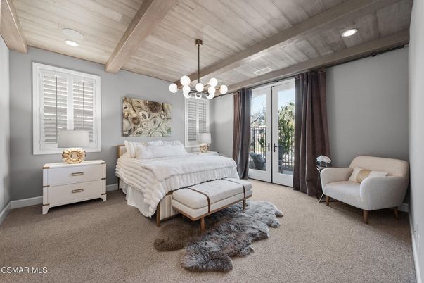 Bedroom, Interior, Pendant Lights, Recessed Lighting, Wooden Beams, Wooden Ceilings