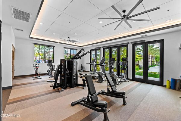 Fitness Equipment, Gym, Interior, Recessed Lighting