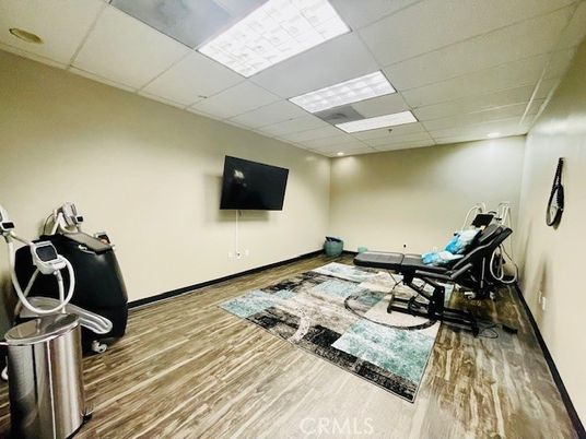 Fitness Equipment, Interior, Recessed Lighting, Wood Texture Flooring