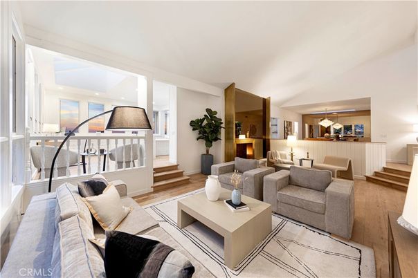 Interior, Living room, Pendant Lights, Recessed Lighting, Wood Texture Flooring