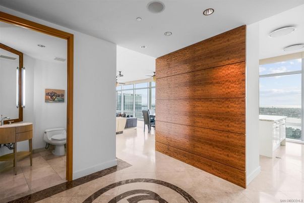Bathroom, Interior, Recessed Lighting, Water, Wooden Walls