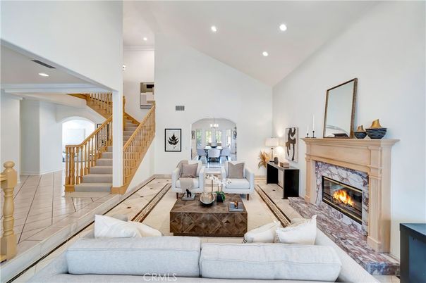 Fireplace, Interior, Living room, Recessed Lighting