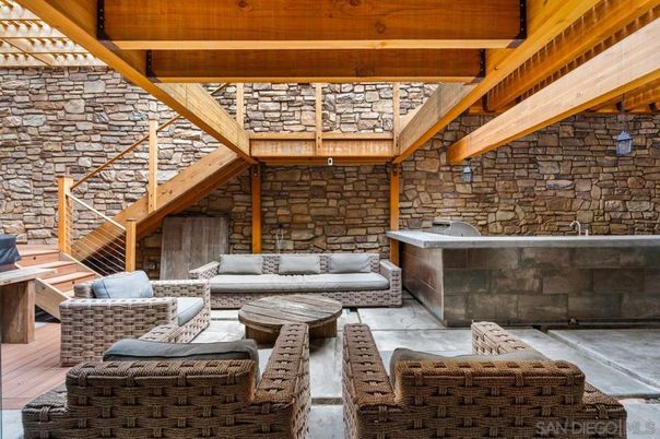 Interior, Stone Walls, Wooden Beams