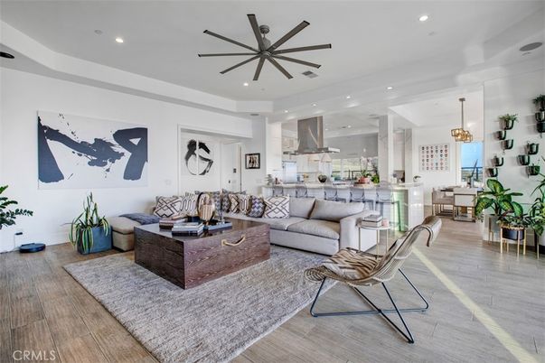 Interior, Kitchen, Living room, Pendant Lights, Recessed Lighting, Wood Texture Flooring