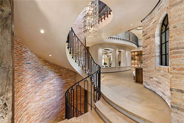 Chandelier, Interior, Recessed Lighting, Stone Walls