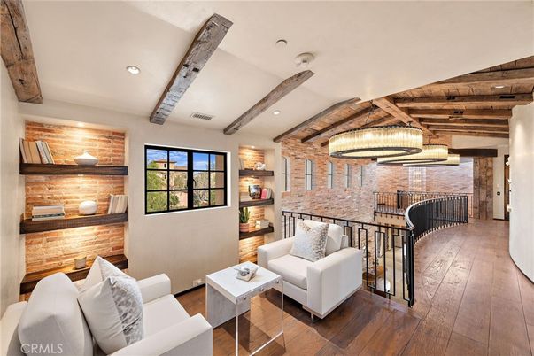 Chandelier, Interior, Living room, Recessed Lighting, Stone Walls, Wooden Beams, Wooden Ceilings, Wood Texture Flooring, Wooden Walls