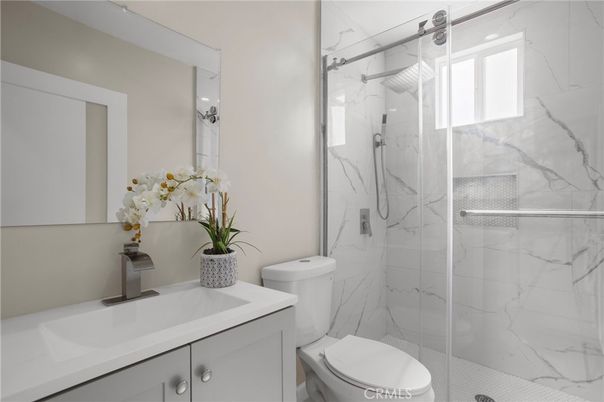 Bathroom, Glass Shower, Interior, Marble Walls