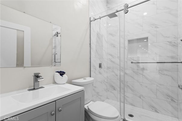 Bathroom, Glass Shower, Interior, Marble Walls