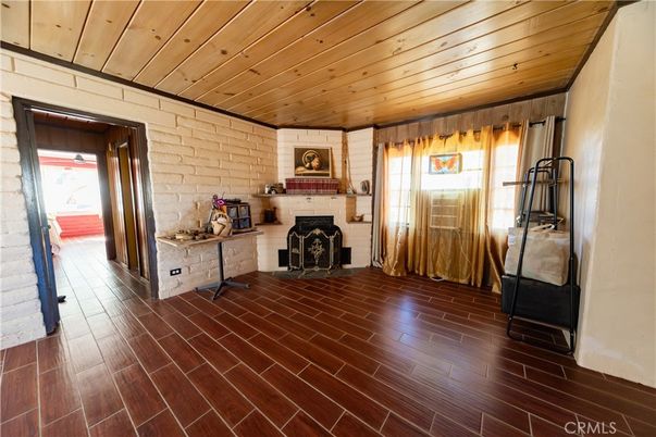 Fireplace, Interior, Stone Walls, Wooden Ceilings, Wood Texture Flooring