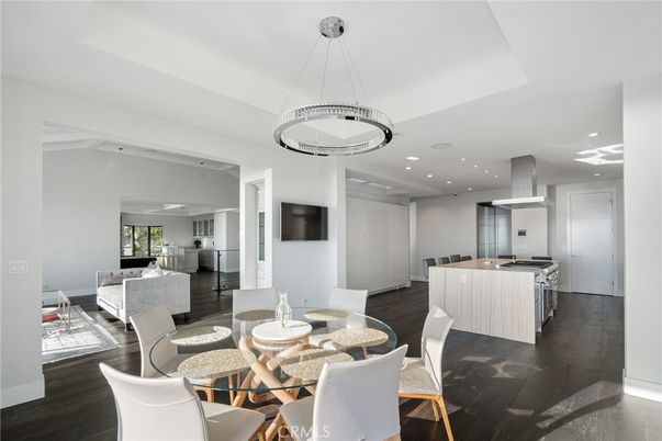 Dining room, Interior, Kitchen, Living room, Pendant Lights, Recessed Lighting, Wood Texture Flooring