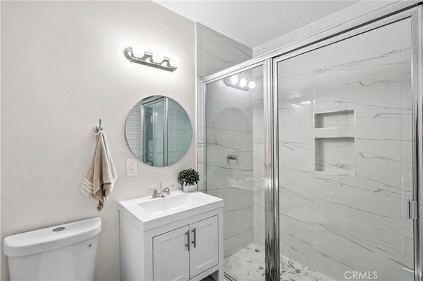 Bathroom, Glass Shower, Interior, Marble Walls