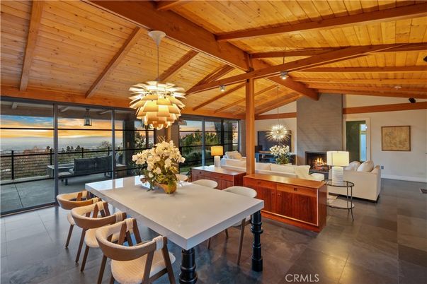 Dining room, Fireplace, Interior, Living room, Water, Wooden Beams, Wooden Ceilings