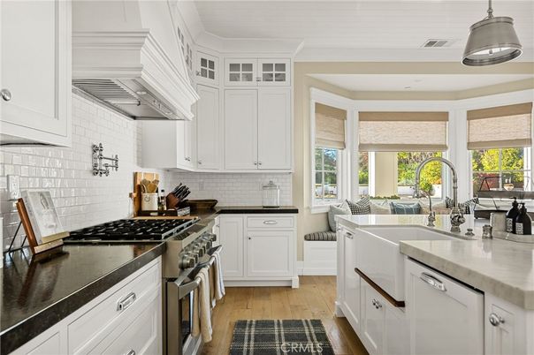 Interior, Kitchen, Pendant Lights, Stainless Steel Appliances, Wood Texture Flooring
