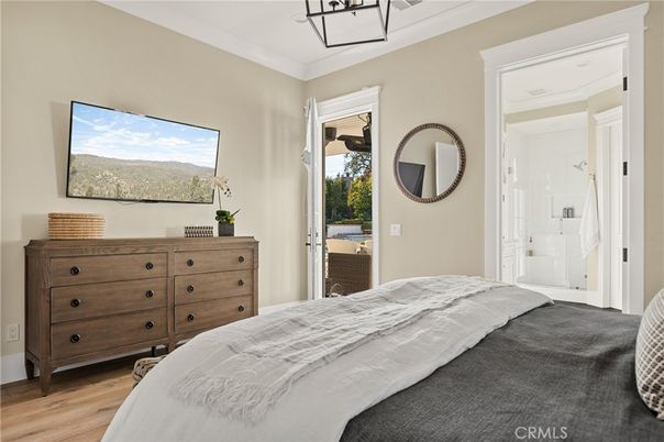 Bathroom, Bedroom, Glass Shower, Interior, Wood Texture Flooring