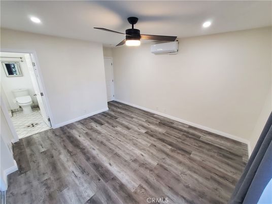 Bathroom, Empty room, Interior, Recessed Lighting, Wood Texture Flooring