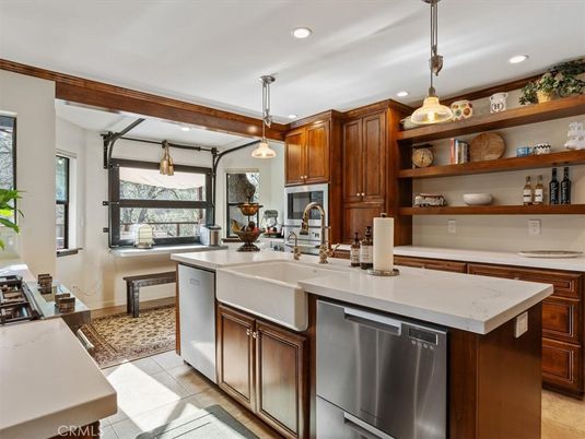 Interior, Kitchen, Pendant Lights, Recessed Lighting, Stainless Steel Appliances