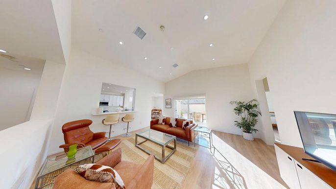 Interior, Kitchen, Living room, Recessed Lighting, Wood Texture Flooring