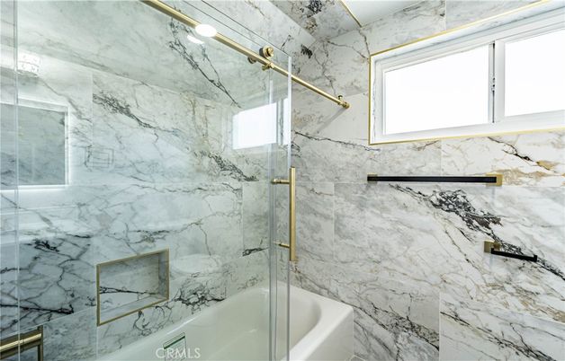 Bathroom, Glass Shower, Interior, Marble Walls