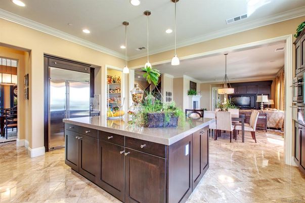 Dining room, Interior, Kitchen, Pendant Lights, Recessed Lighting, Stainless Steel Appliances