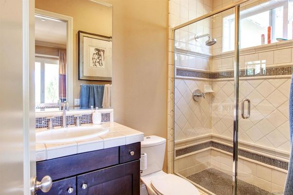 Bathroom, Glass Shower, Interior, Tile Countertops