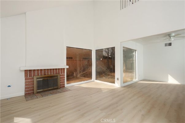 Empty room, Fireplace, Interior, Wood Texture Flooring