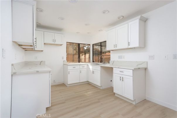 Interior, Kitchen, Recessed Lighting, Wood Texture Flooring