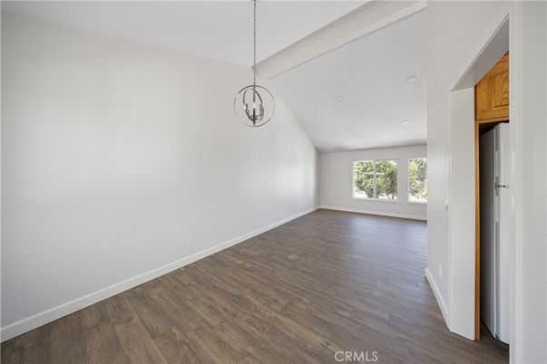 Empty room, Interior, Pendant Lights, Recessed Lighting, Wood Texture Flooring