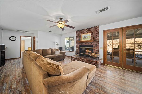 Fireplace, Interior, Living room, Stone Walls, Wood Texture Flooring