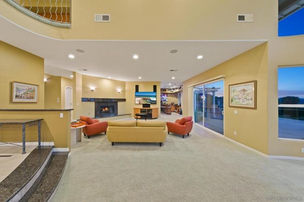 Fireplace, Interior, Living room, Recessed Lighting, Water