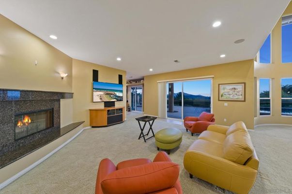 Fireplace, Interior, Living room, Recessed Lighting