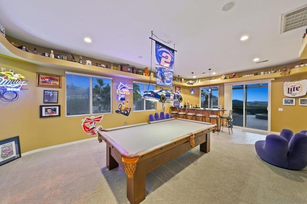 Billiard Table, Game Room, Interior, Pendant Lights, Recessed Lighting
