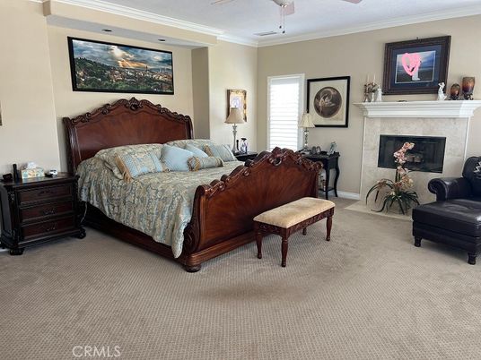 Bedroom, Fireplace, Interior