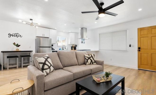 Interior, Kitchen, Living room, Pendant Lights, Recessed Lighting, Stainless Steel Appliances, Wood Texture Flooring