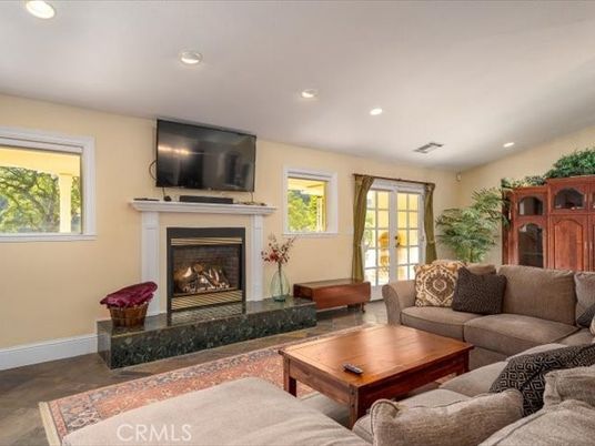 Fireplace, Interior, Living room, Recessed Lighting