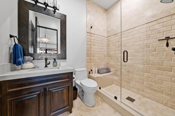Bathroom, Glass Shower, Interior, Stone Walls