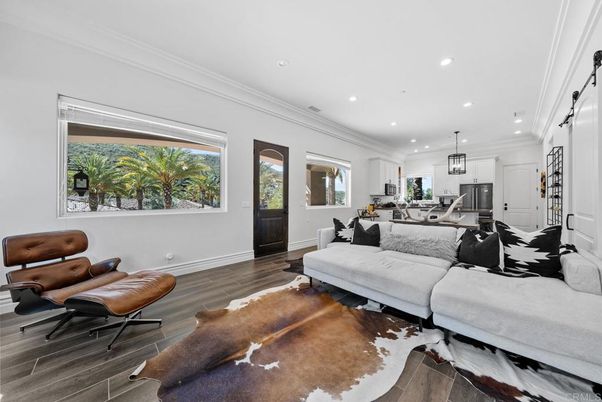 Dining room, Interior, Kitchen, Living room, Pendant Lights, Recessed Lighting, Stainless Steel Appliances, Wood Texture Flooring
