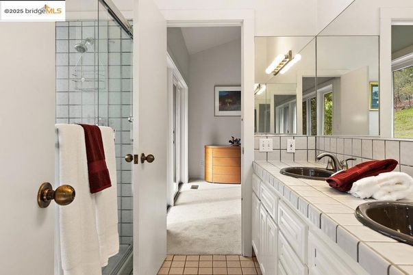Bathroom, Glass Shower, Interior, Tile Countertops