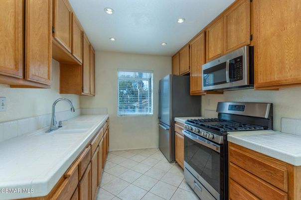 Interior, Kitchen, Recessed Lighting, Tile Countertops
