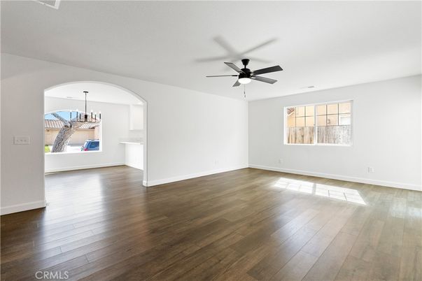 Chandelier, Empty room, Interior, Wood Texture Flooring