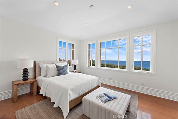Bedroom, Interior, Recessed Lighting, Water, Wood Texture Flooring