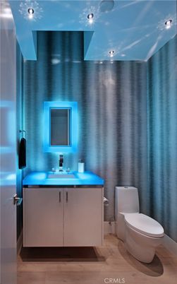 Bathroom, Interior, Recessed Lighting, Wood Texture Flooring