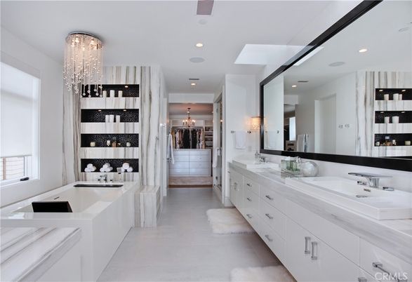 Bathroom, Chandelier, Dual Sink Vanities, Interior, Recessed Lighting, Walk-in Closets