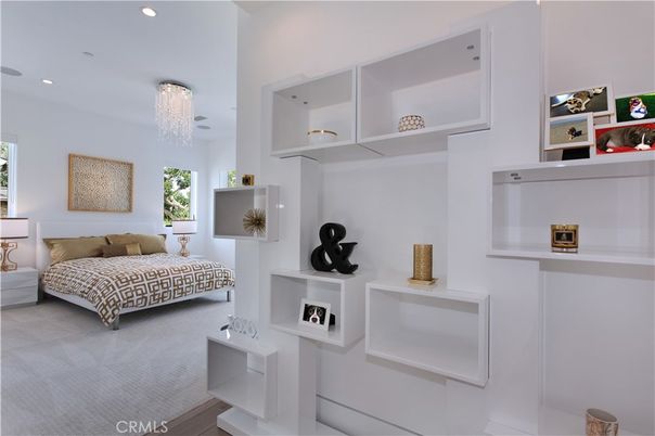 Bedroom, Chandelier, Interior, Recessed Lighting